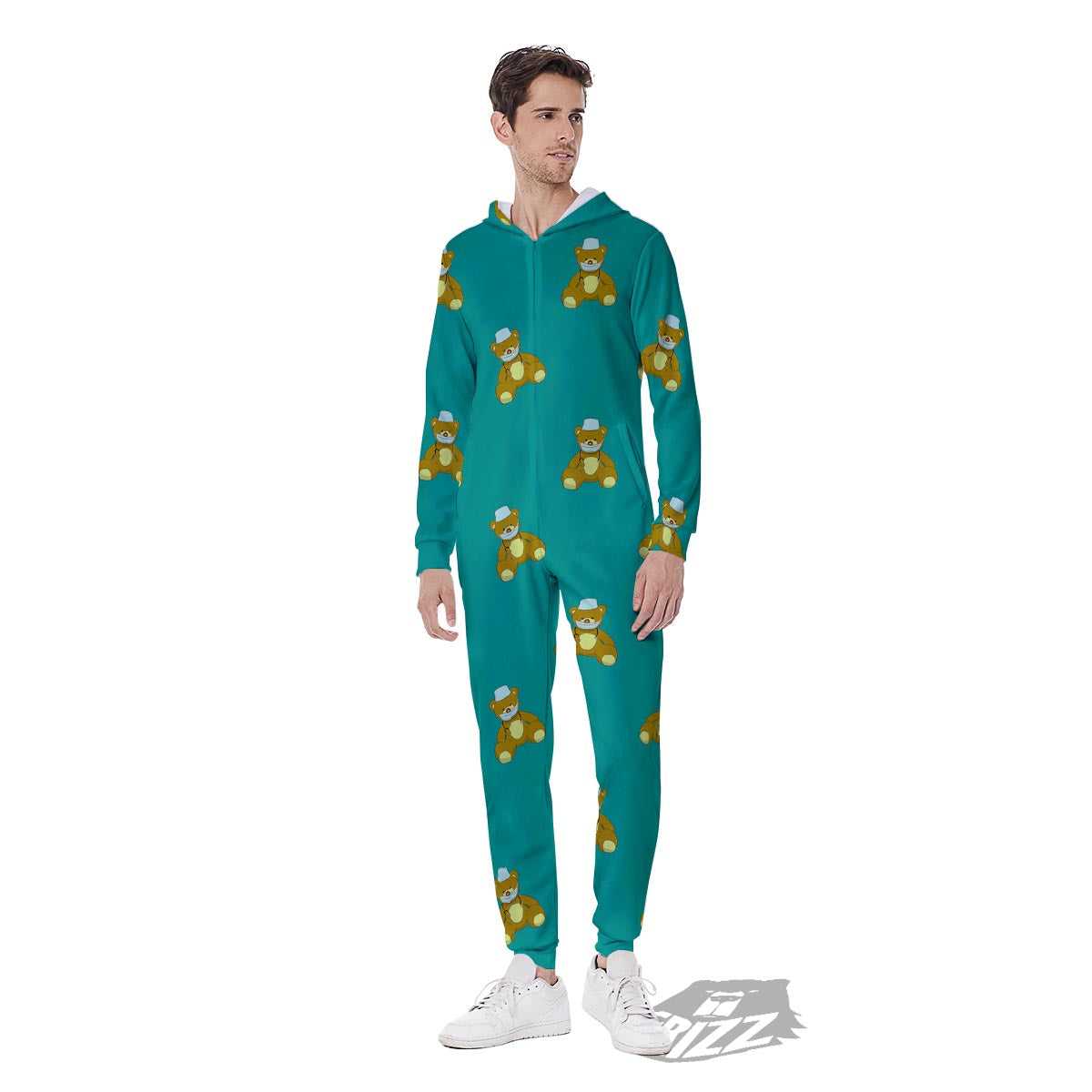 Doctor Teddy Bear Print Pattern Men's Jumpsuit-grizzshop