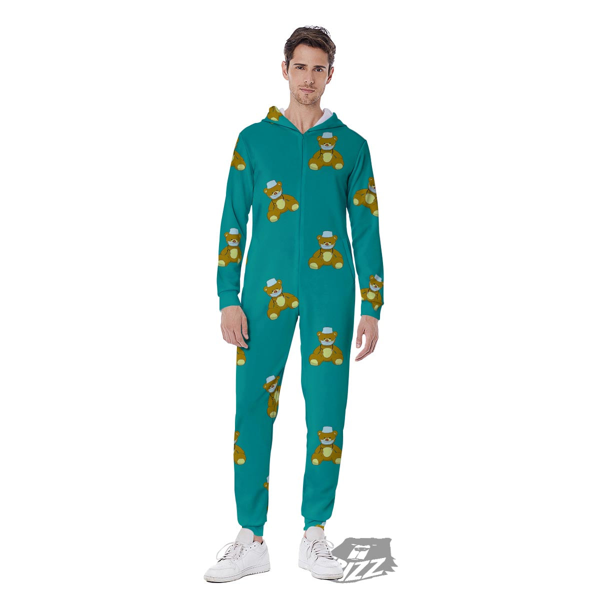 Doctor Teddy Bear Print Pattern Men's Jumpsuit-grizzshop