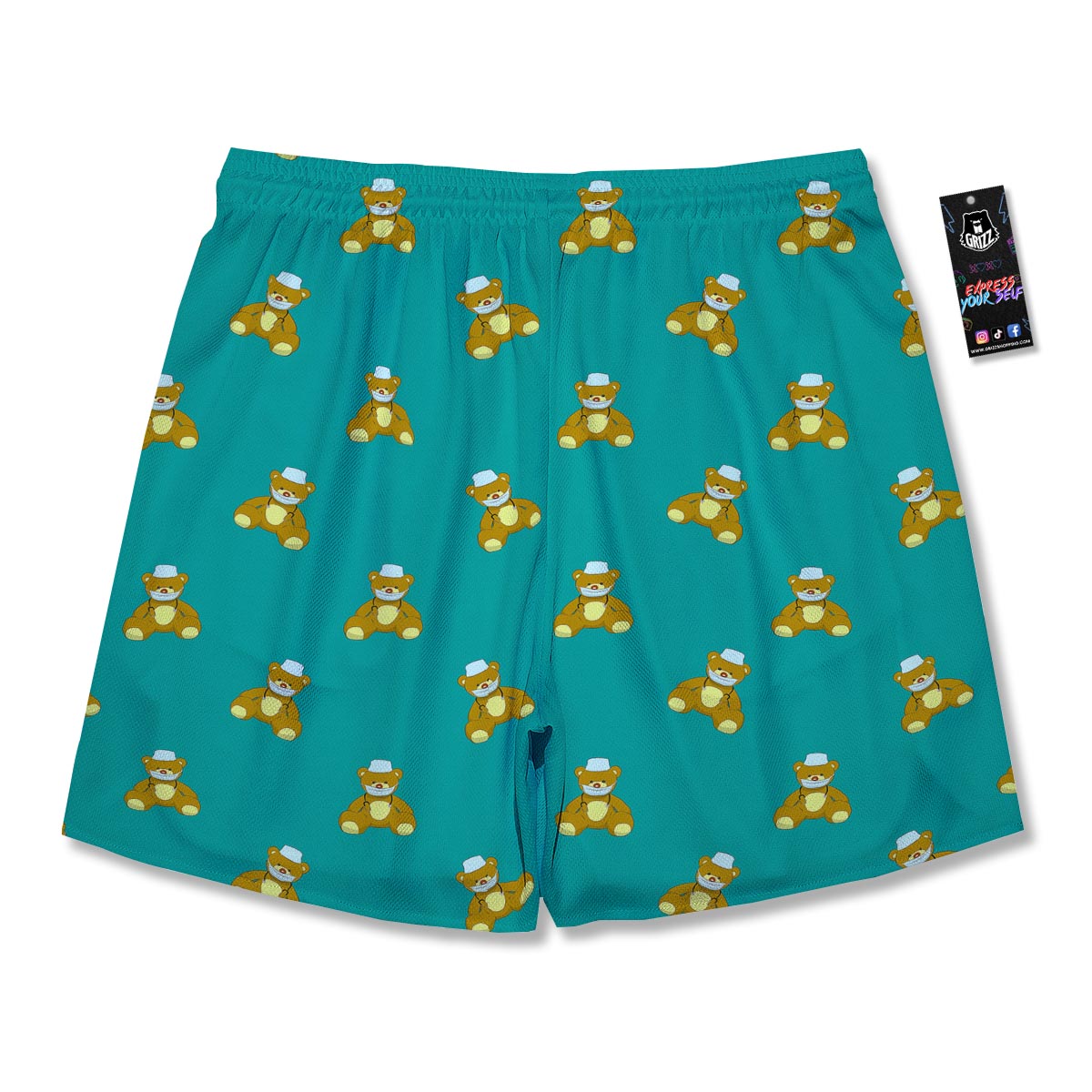 Doctor Teddy Bear Print Pattern Men's Running Shorts-grizzshop