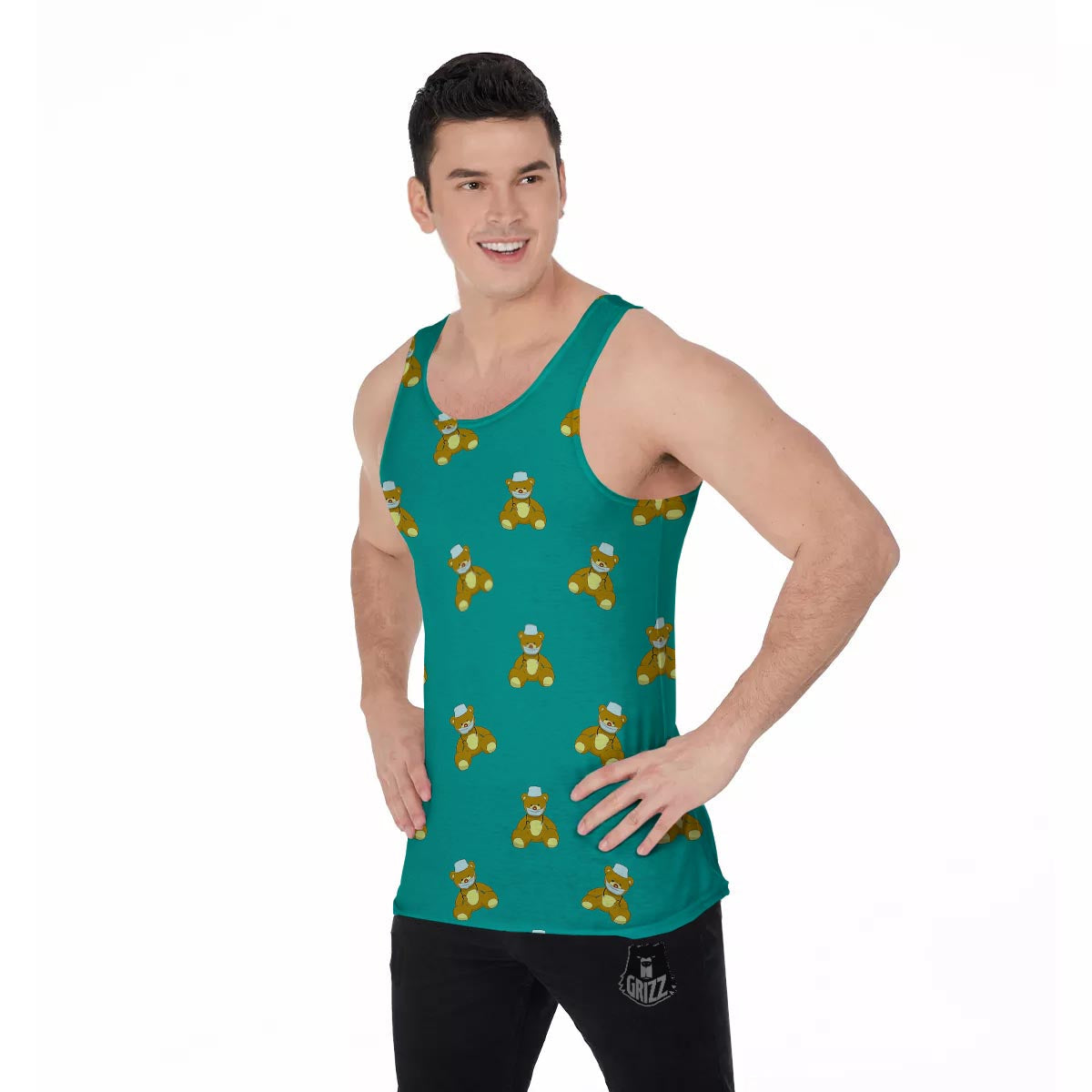 Doctor Teddy Bear Print Pattern Men's Tank Top-grizzshop