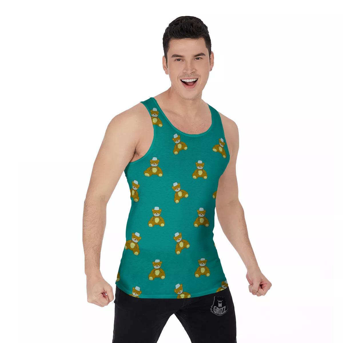 Doctor Teddy Bear Print Pattern Men's Tank Top-grizzshop