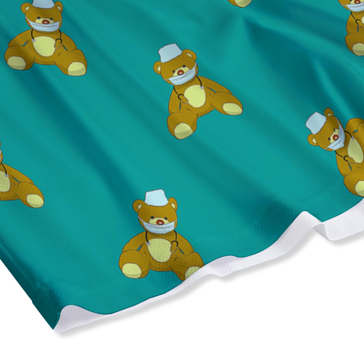 Doctor Teddy Bear Print Pattern Mesh Shorts