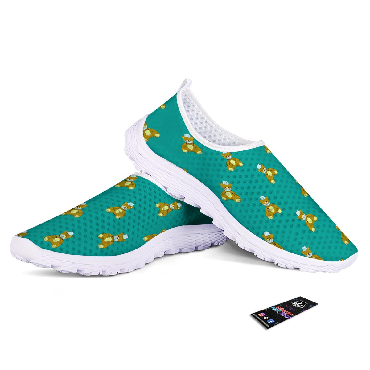 Doctor Teddy Bear Print Pattern Nurse Shoes-grizzshop