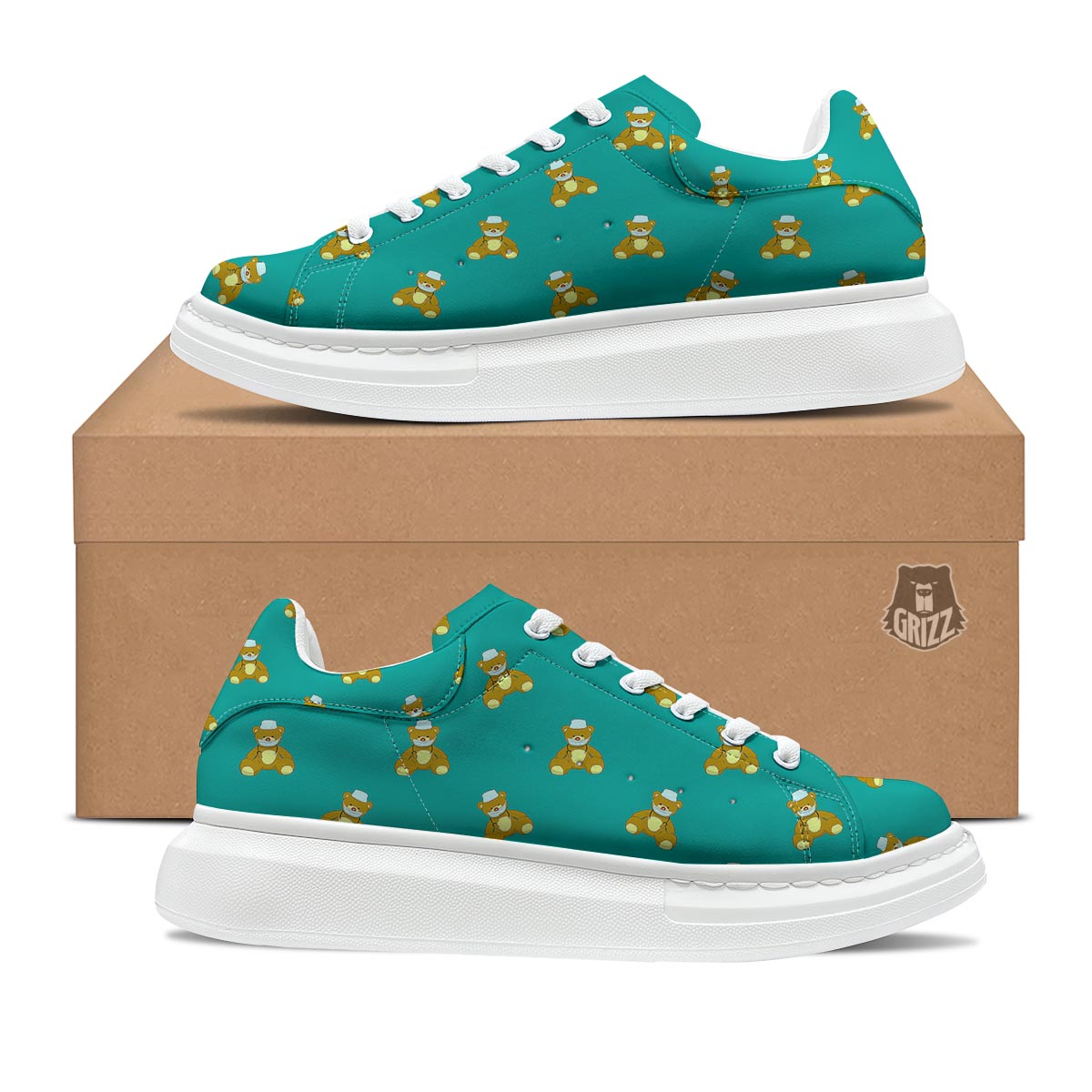 Doctor Teddy Bear Print Pattern Platform Shoes-grizzshop