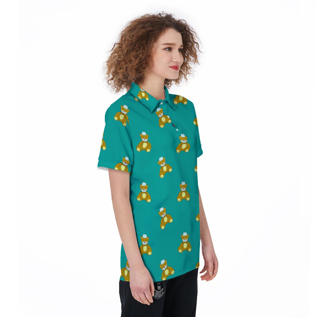 Doctor Teddy Bear Print Pattern Women's Golf Shirts-grizzshop