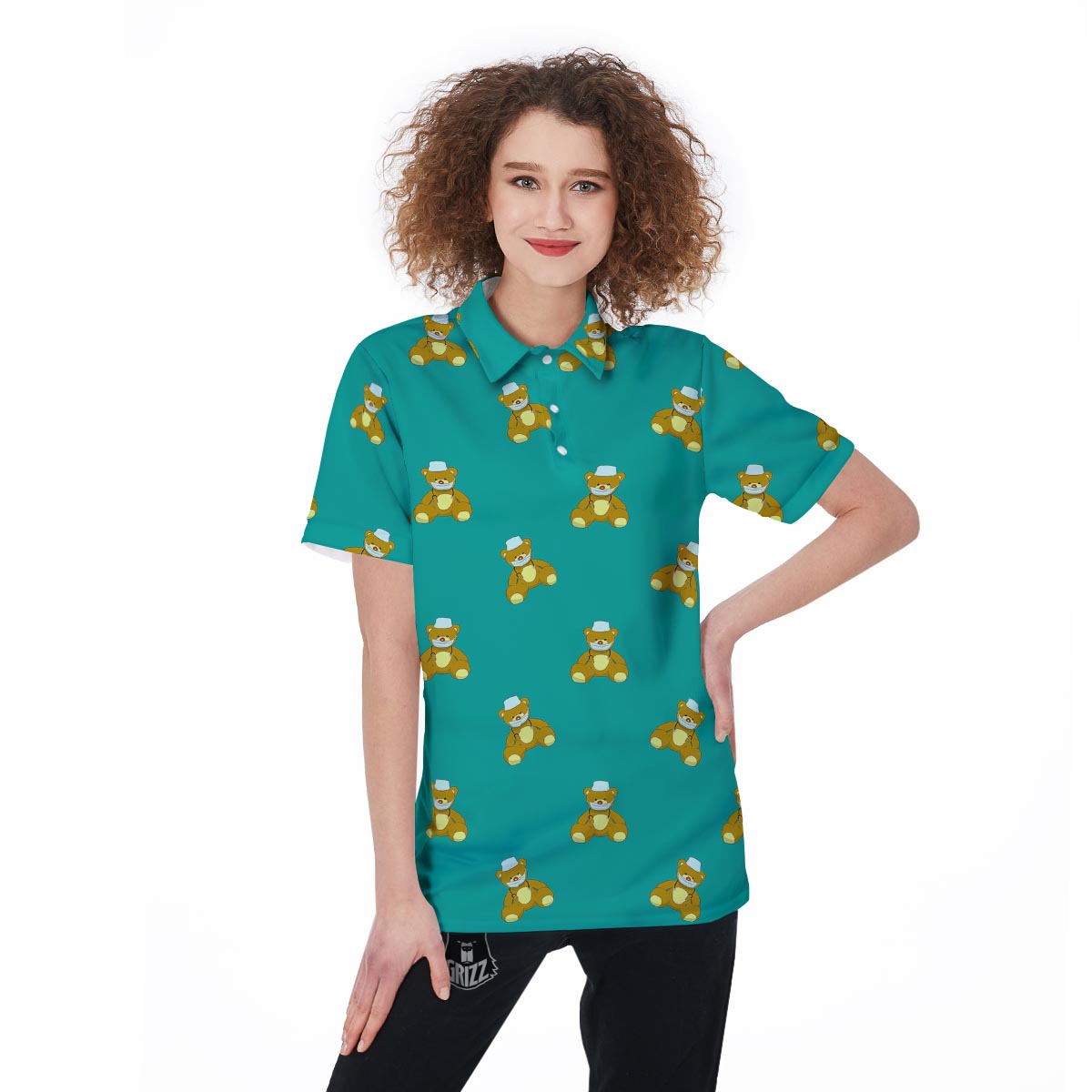 Doctor Teddy Bear Print Pattern Women's Golf Shirts-grizzshop