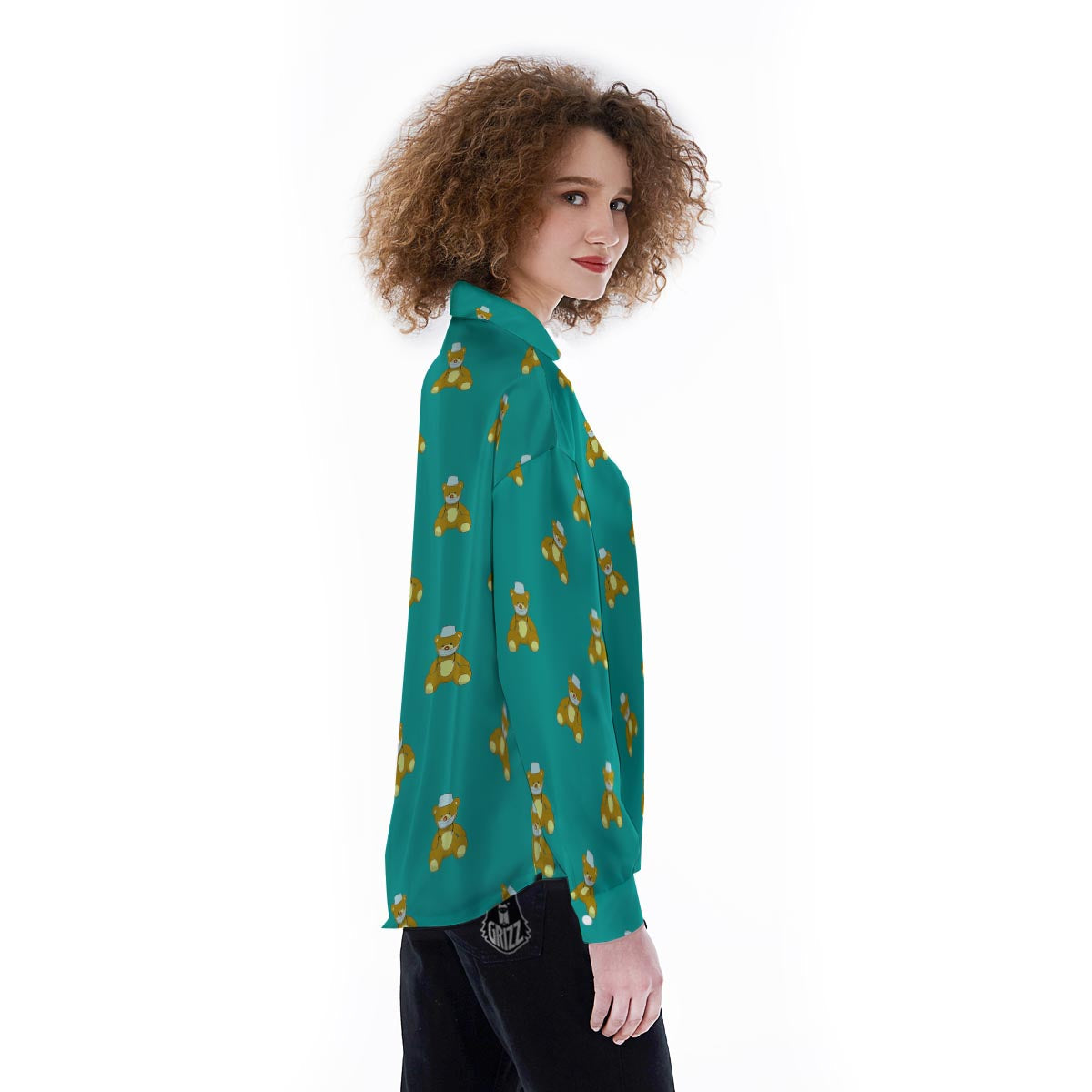 Doctor Teddy Bear Print Pattern Women's Long Sleeve Shirts-grizzshop