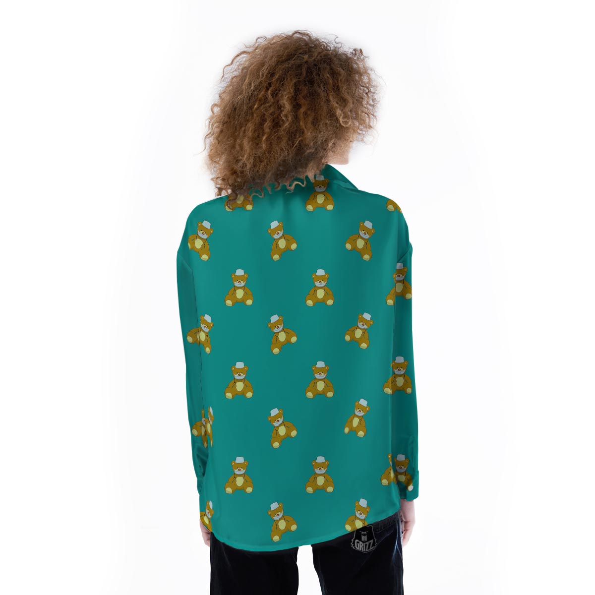 Doctor Teddy Bear Print Pattern Women's Long Sleeve Shirts-grizzshop