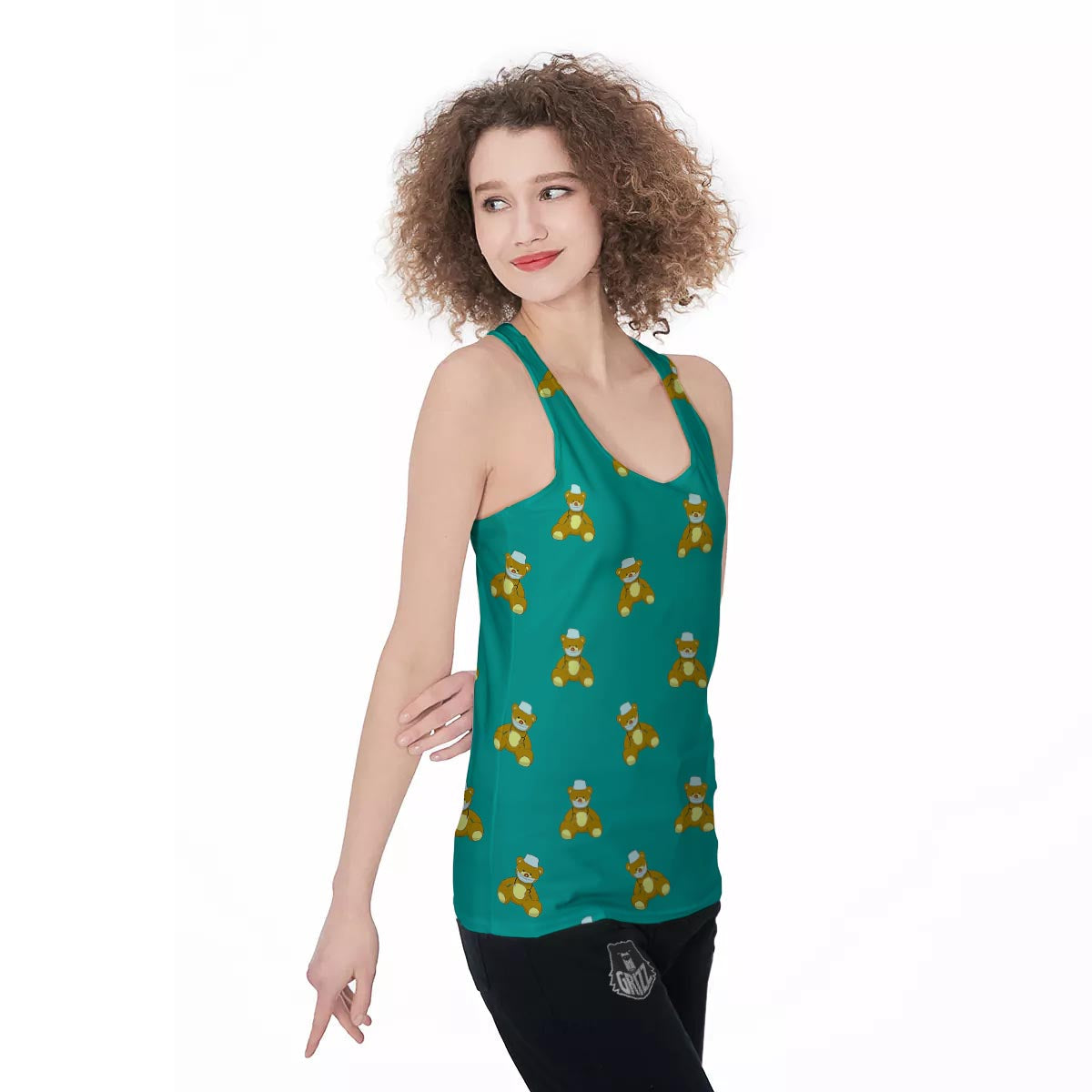 Doctor Teddy Bear Print Pattern Women's Racerback Tank Top-grizzshop