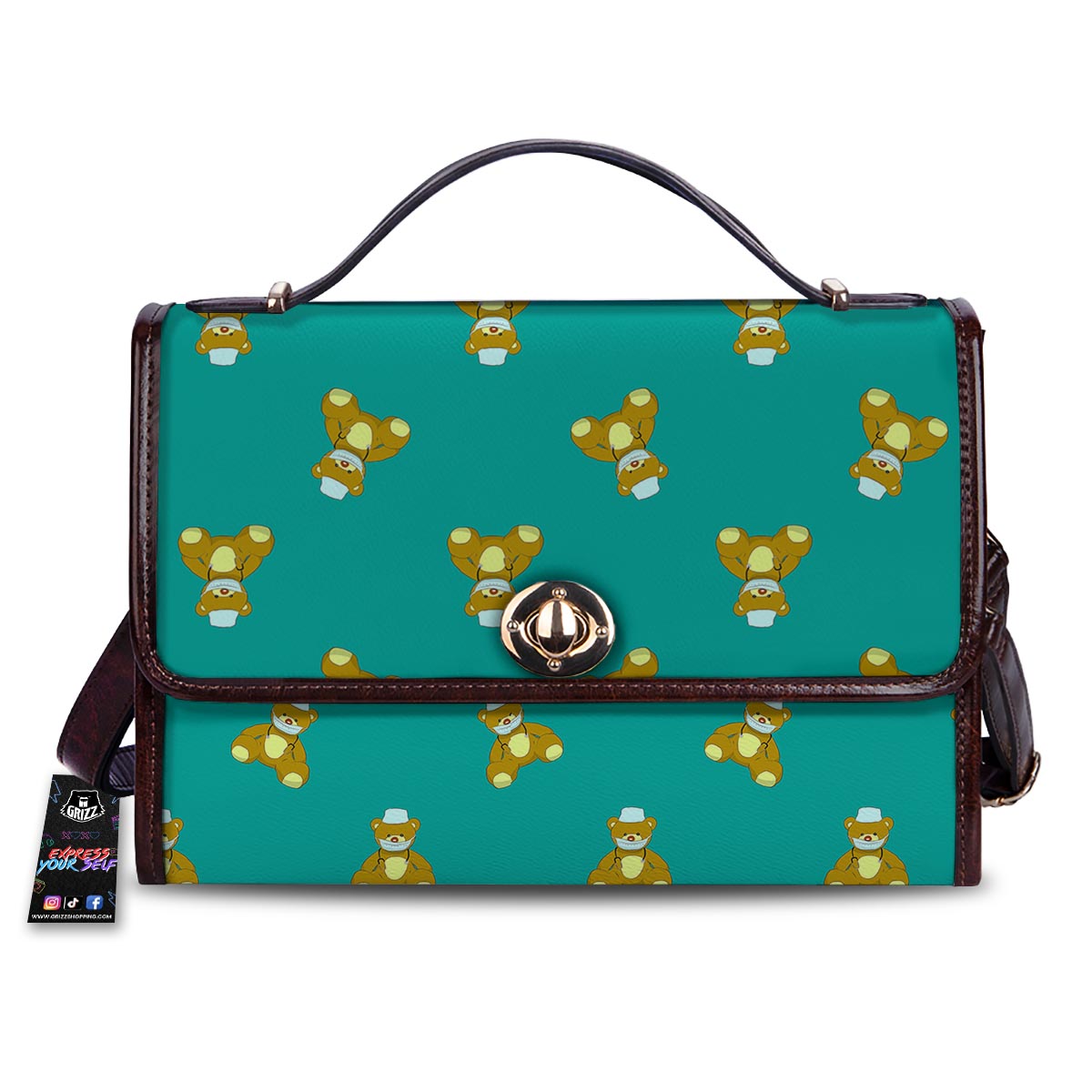 Doctor Teddy Bear Print Pattern Women's Satchel Bag