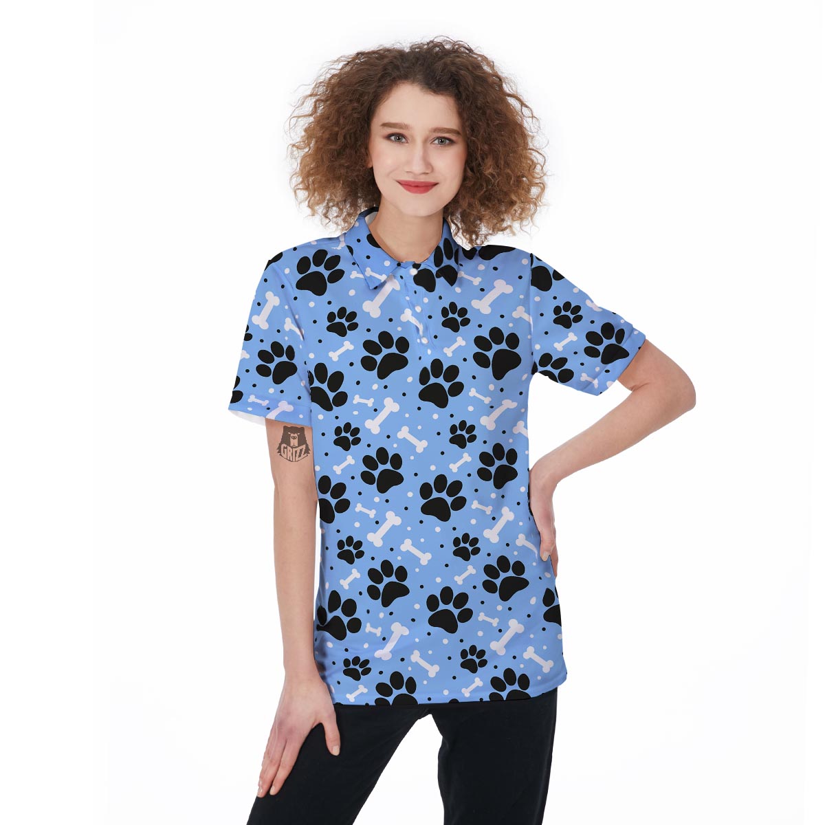 Dog Bone Paw Women's Golf Shirts-grizzshop