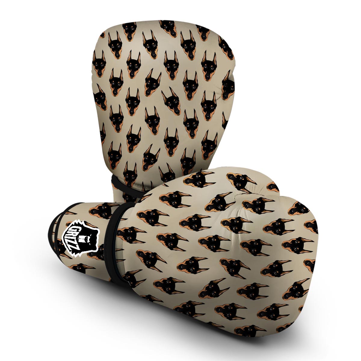 Dog Doberman Pattern Print Boxing Gloves-grizzshop