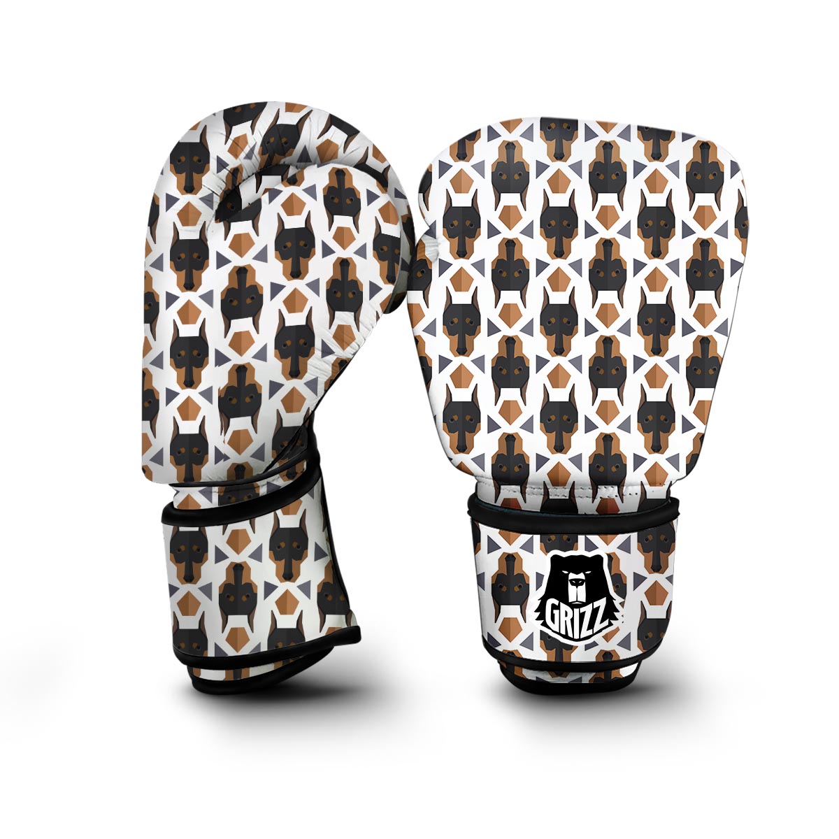 Dog Doberman Print Pattern Boxing Gloves-grizzshop