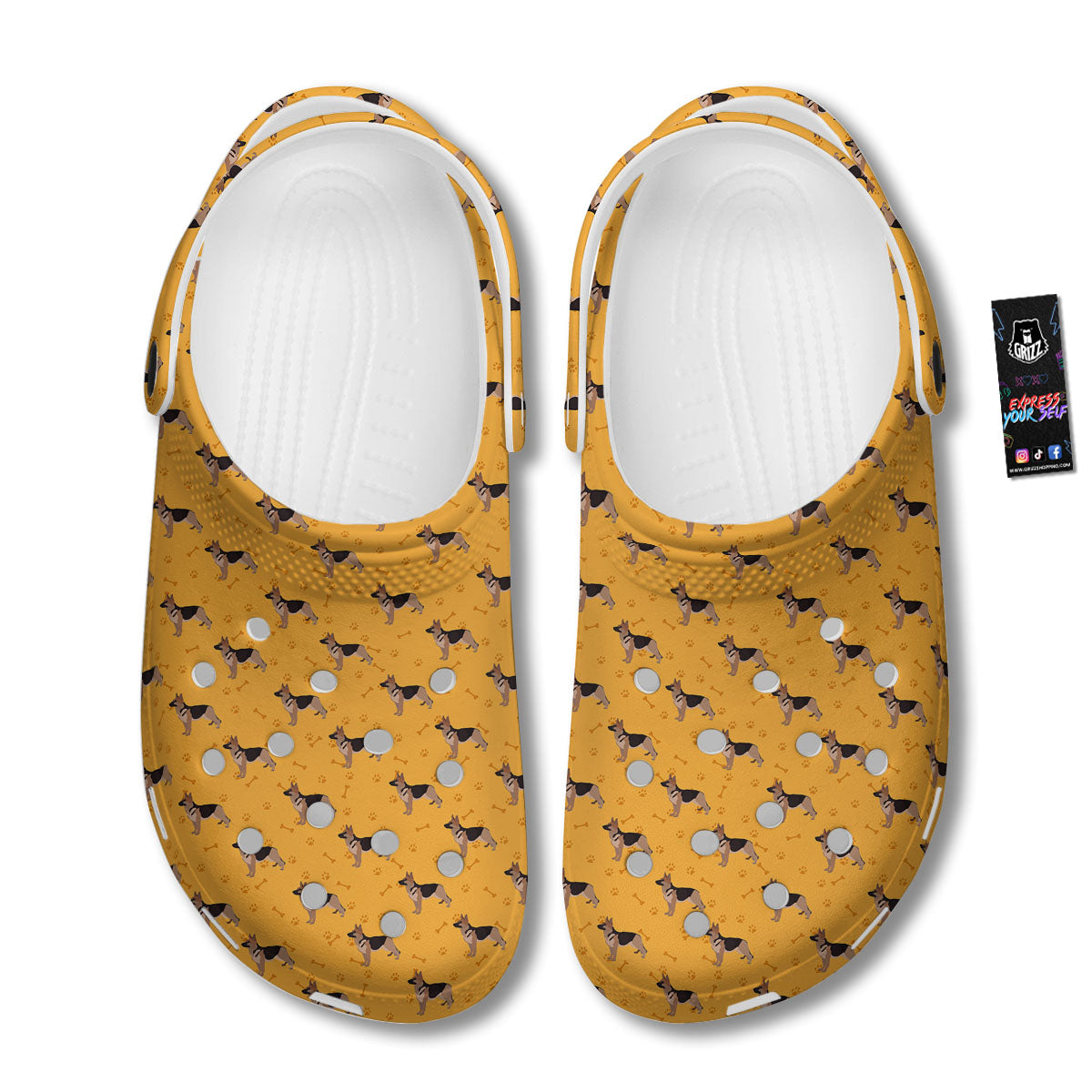 Dog German Shepherd Print Pattern Clog-grizzshop