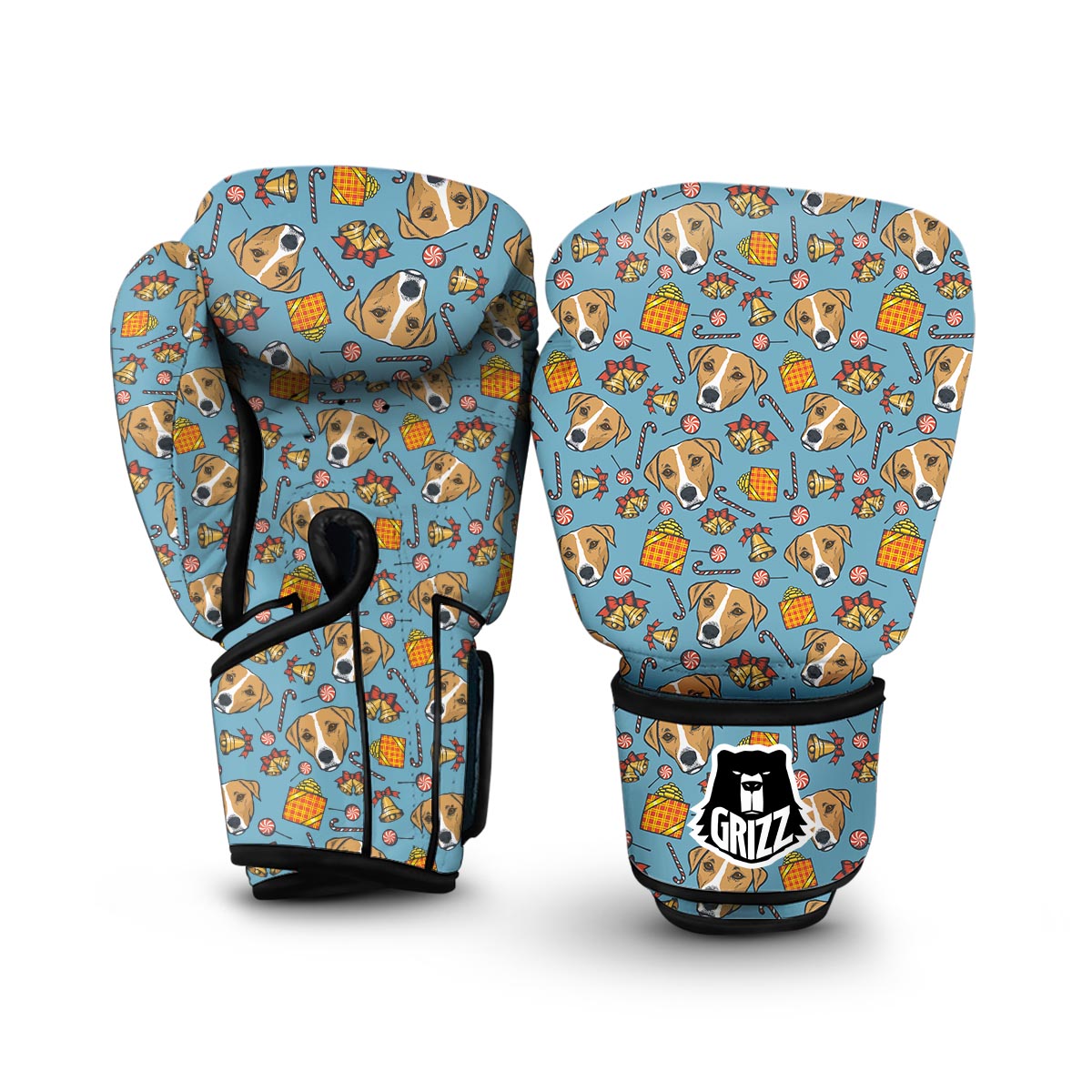 Dog Jack Russell Pattern Print Boxing Gloves-grizzshop