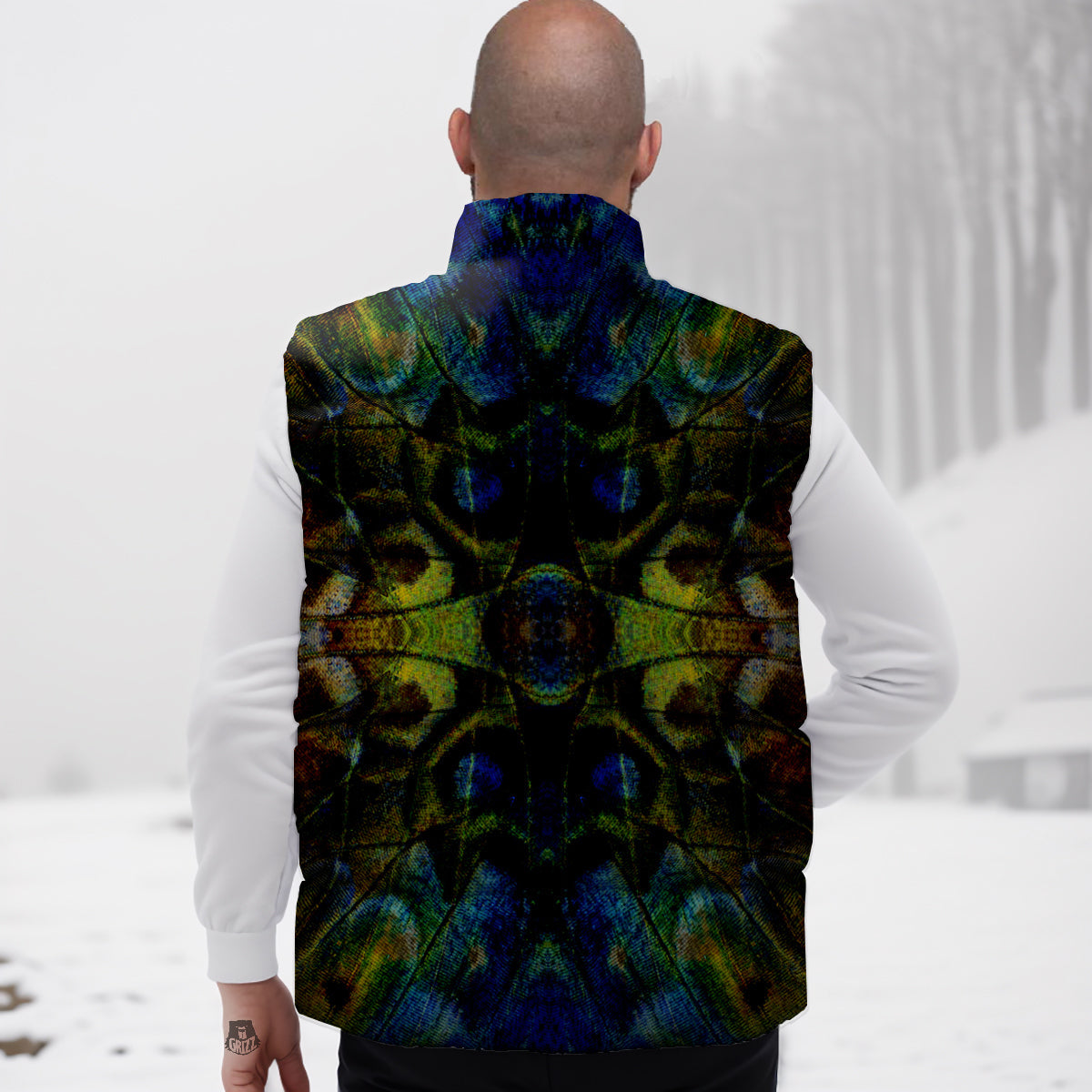 Dog Jack Russell Pattern Print Down Vest-grizzshop