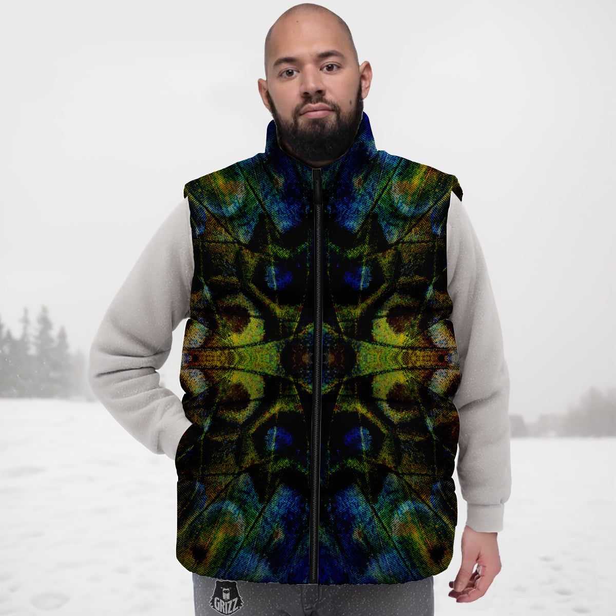 Dog Jack Russell Pattern Print Down Vest-grizzshop