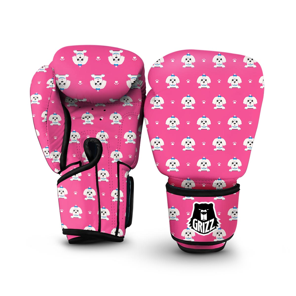 Dog Maltese Puppy Pattern Print Boxing Gloves-grizzshop