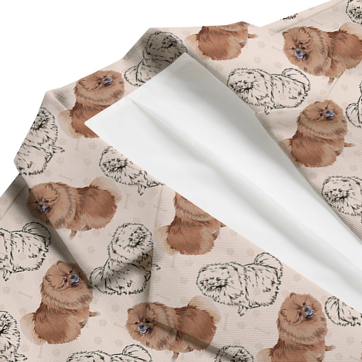 Dog Pomeranian Pattern Print Men's Blazer-grizzshop