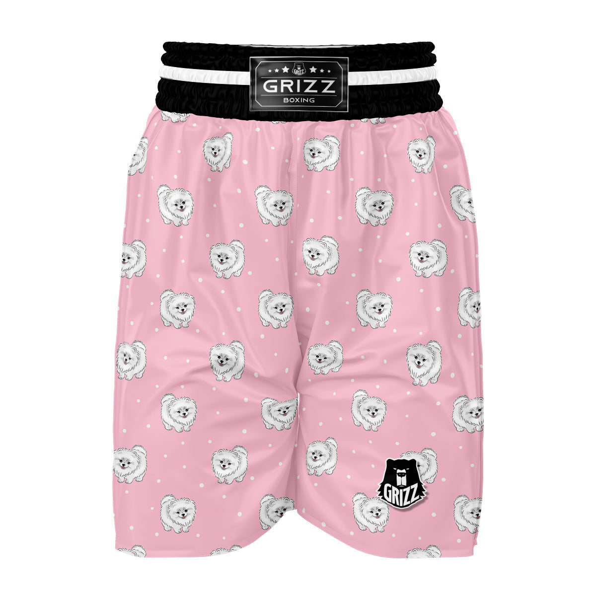 Dog Pomeranian Print Pattern Boxing Shorts-grizzshop