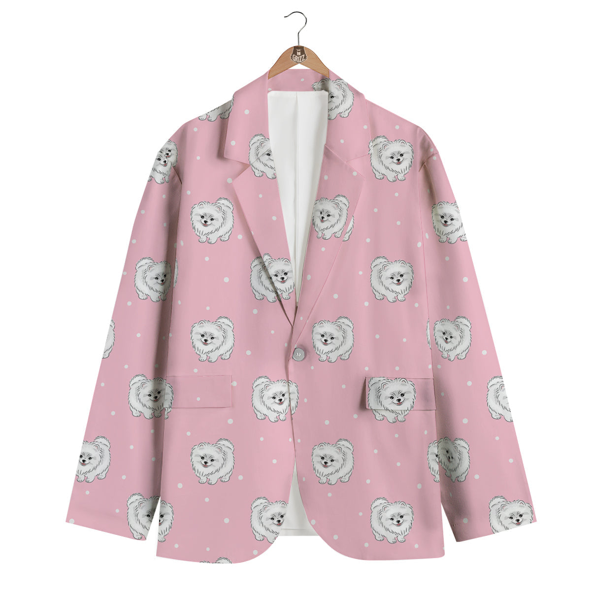 Dog Pomeranian Print Pattern Men's Blazer-grizzshop