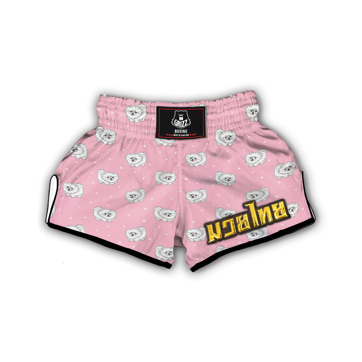 Dog Pomeranian Print Pattern Muay Thai Boxing Shorts-grizzshop