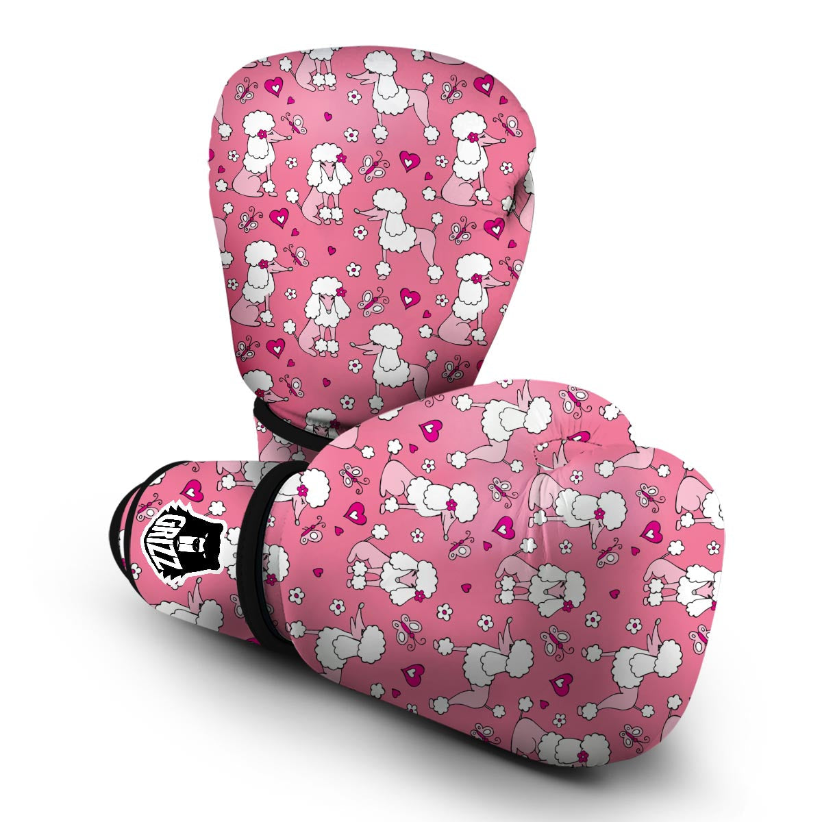 Dog Poodle Pattern Print Boxing Gloves-grizzshop