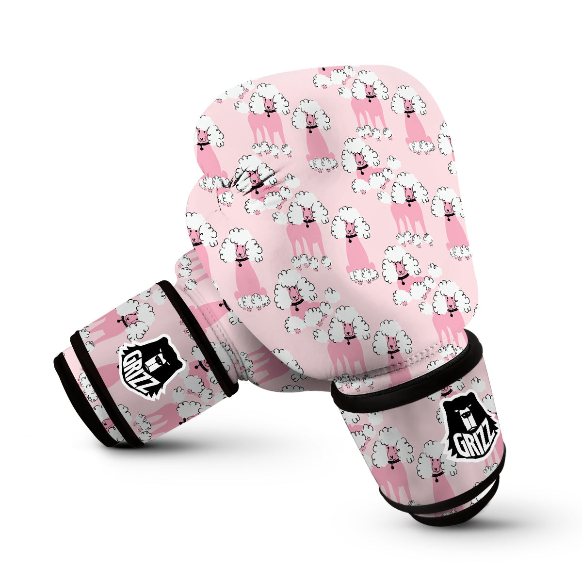Dog Poodle Print Pattern Boxing Gloves-grizzshop