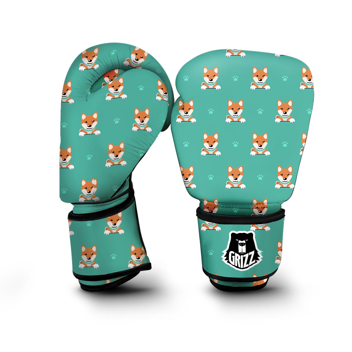 Dog Pupppy Shiba Inu Print Pattern Boxing Gloves-grizzshop