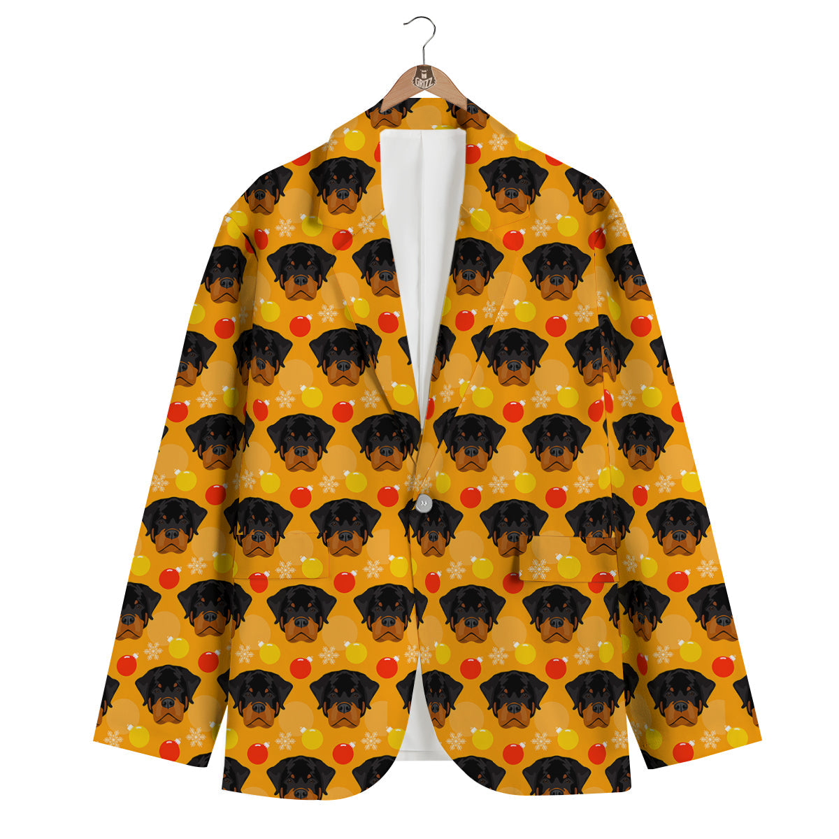 Dog Rottweiler Pattern Print Men's Blazer-grizzshop