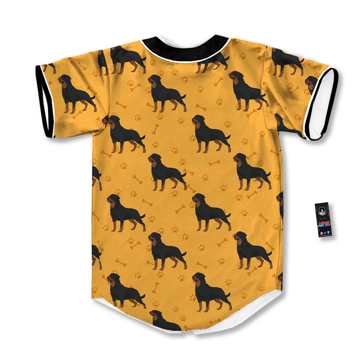 Dog Rottweiler Print Pattern Baseball Jersey-grizzshop