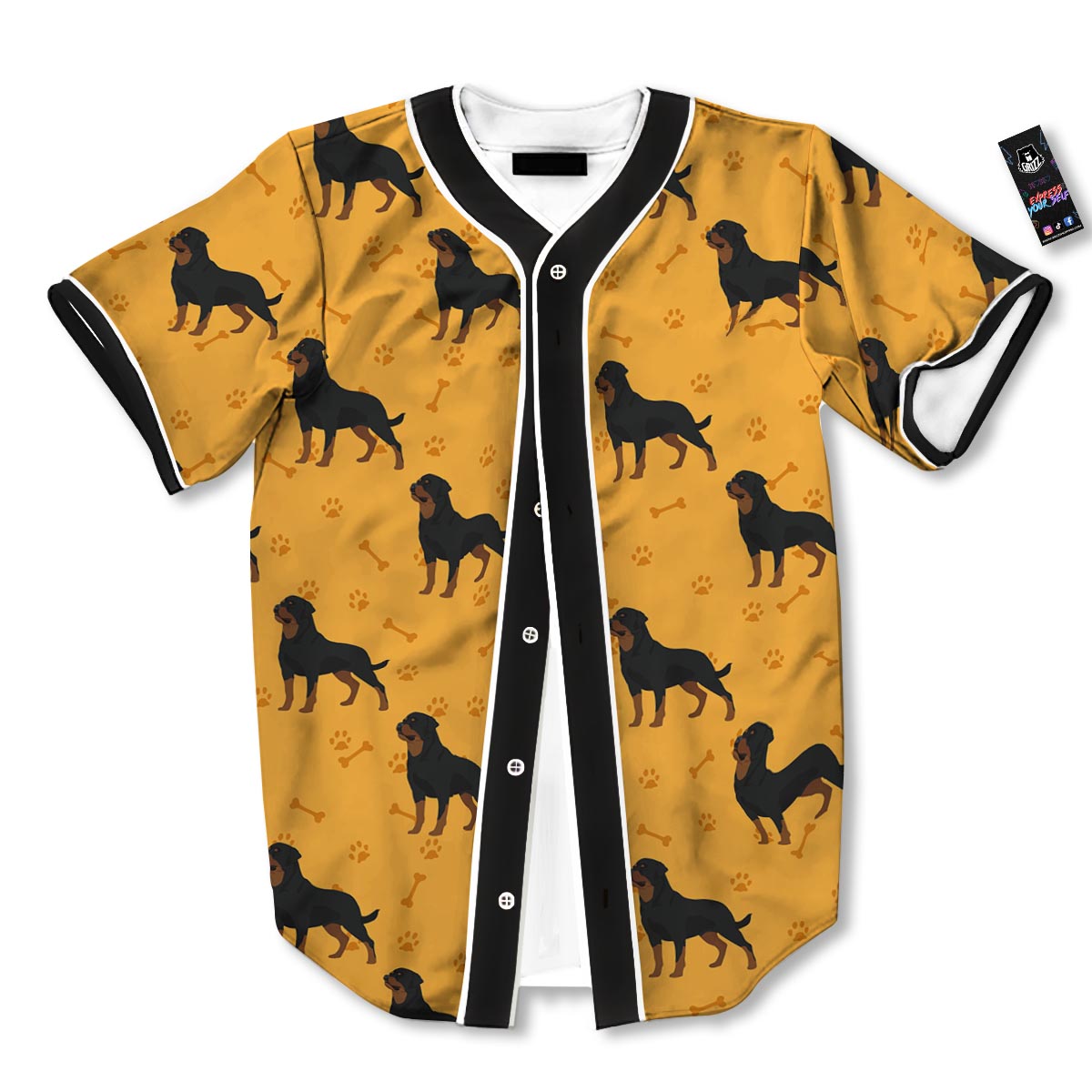 Dog Rottweiler Print Pattern Baseball Jersey-grizzshop