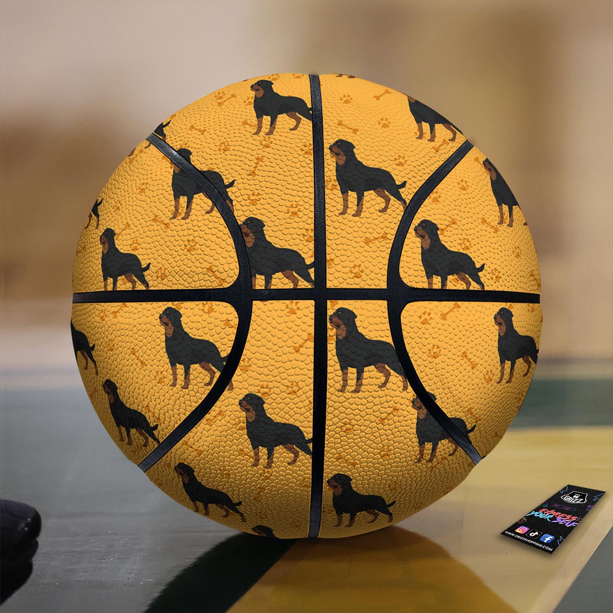 Dog Rottweiler Print Pattern Basketball-grizzshop