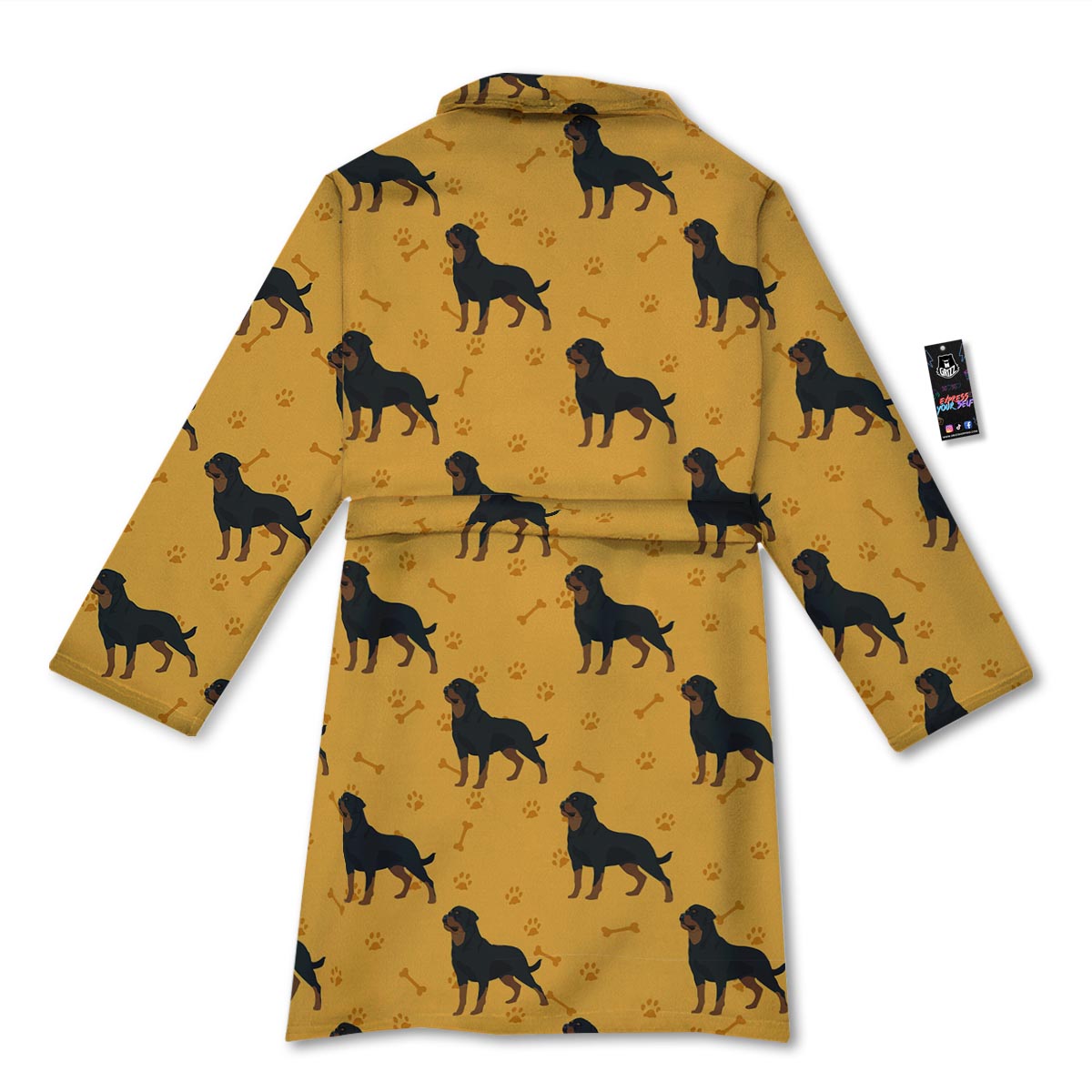 Dog Rottweiler Print Pattern Bathrobe-grizzshop