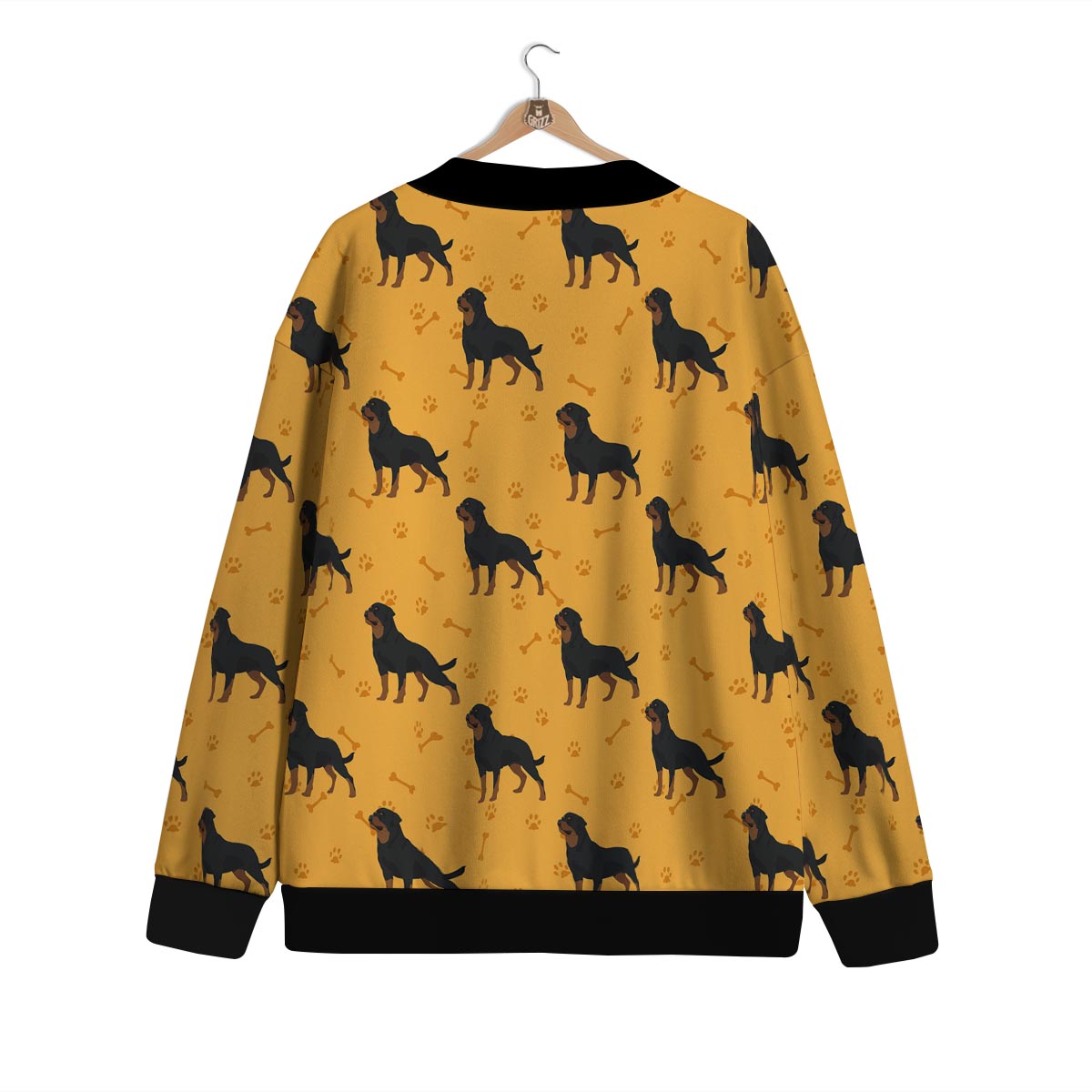 Dog Rottweiler Print Pattern Cardigan-grizzshop