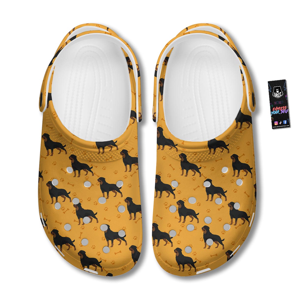 Dog Rottweiler Print Pattern Clog-grizzshop