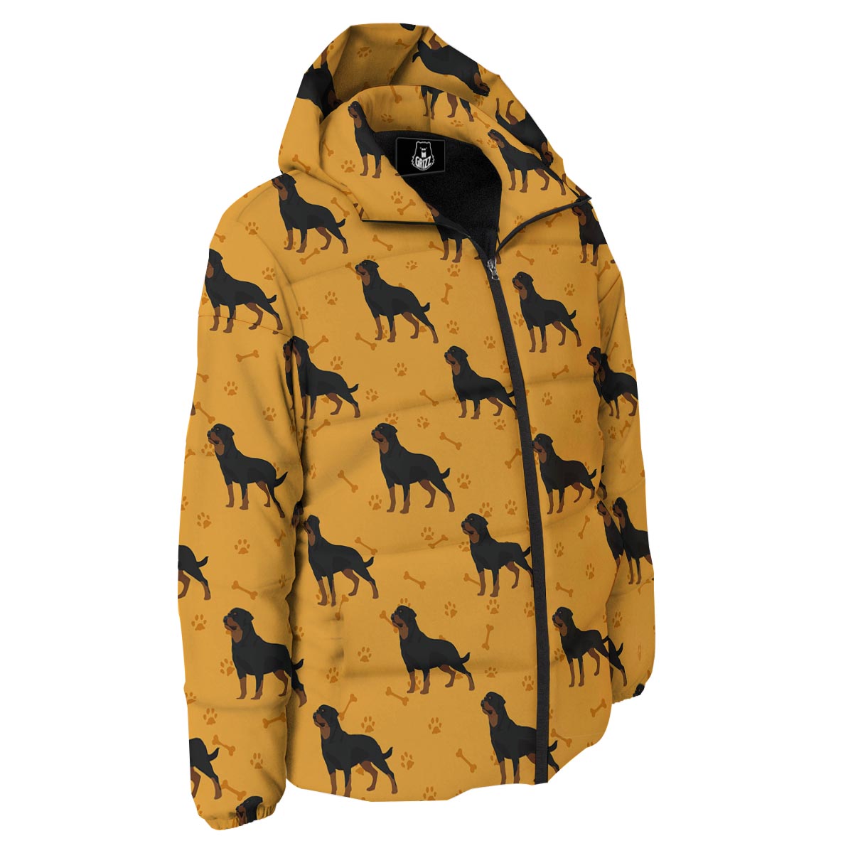 Dog Rottweiler Print Pattern Down Jacket-grizzshop