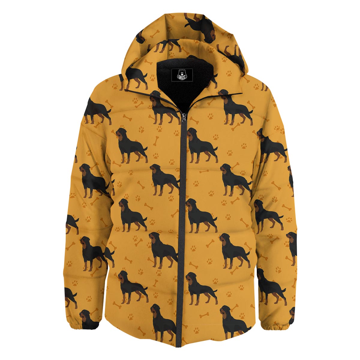 Dog Rottweiler Print Pattern Down Jacket-grizzshop