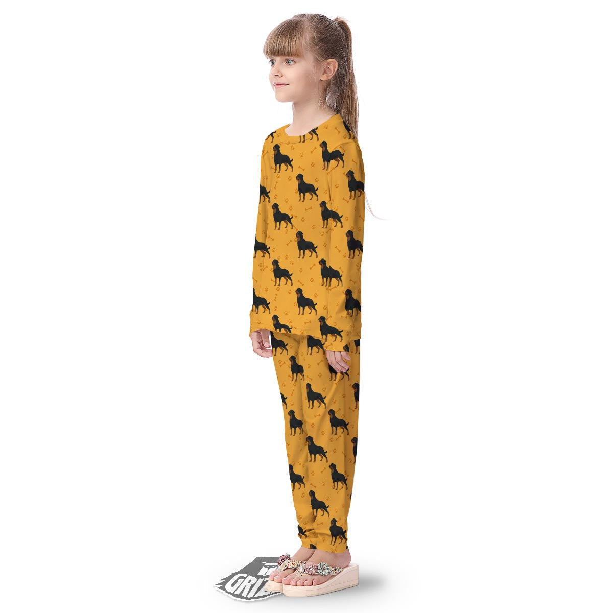 Dog Rottweiler Print Pattern Kid's Pajamas-grizzshop