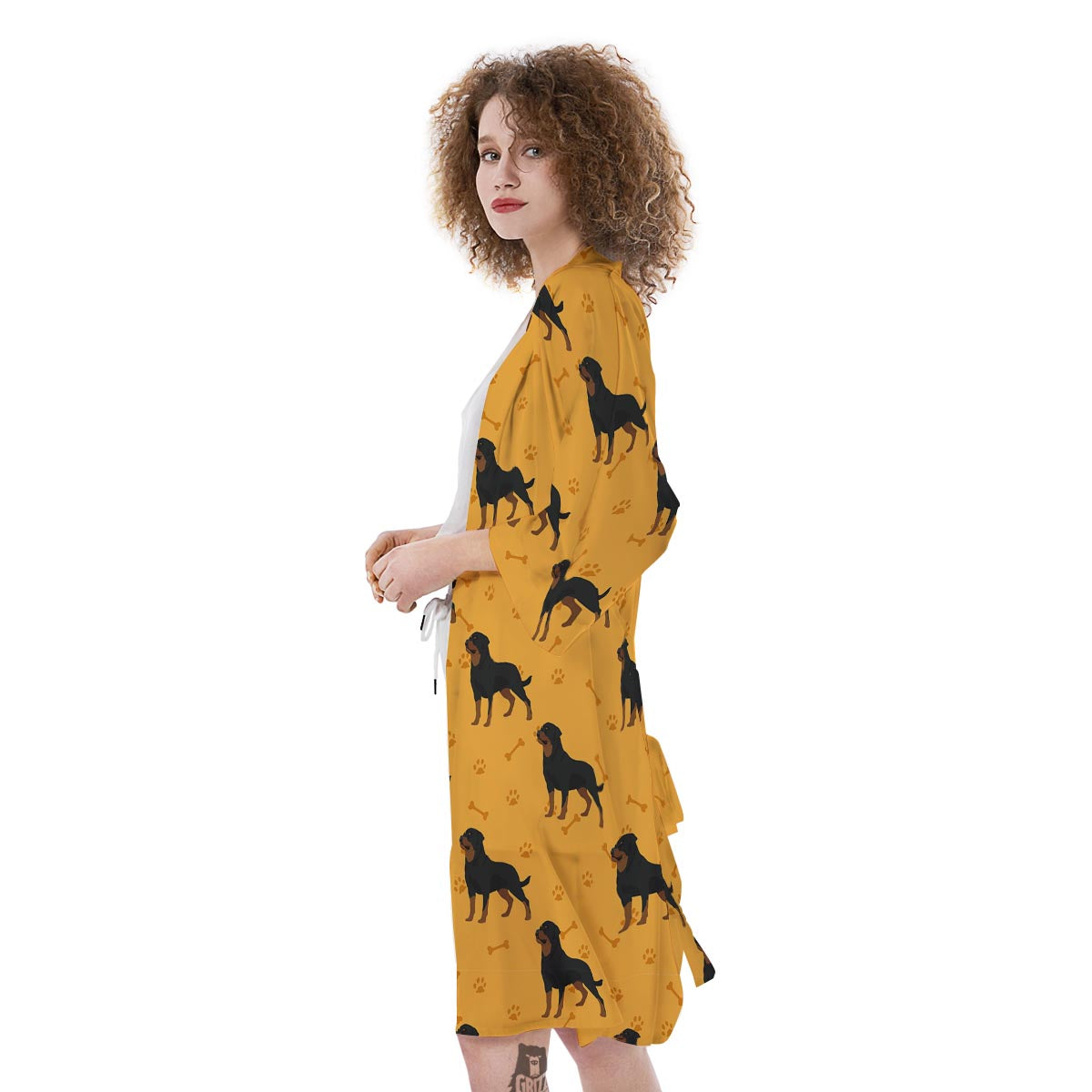 Dog Rottweiler Print Pattern Kimono-grizzshop