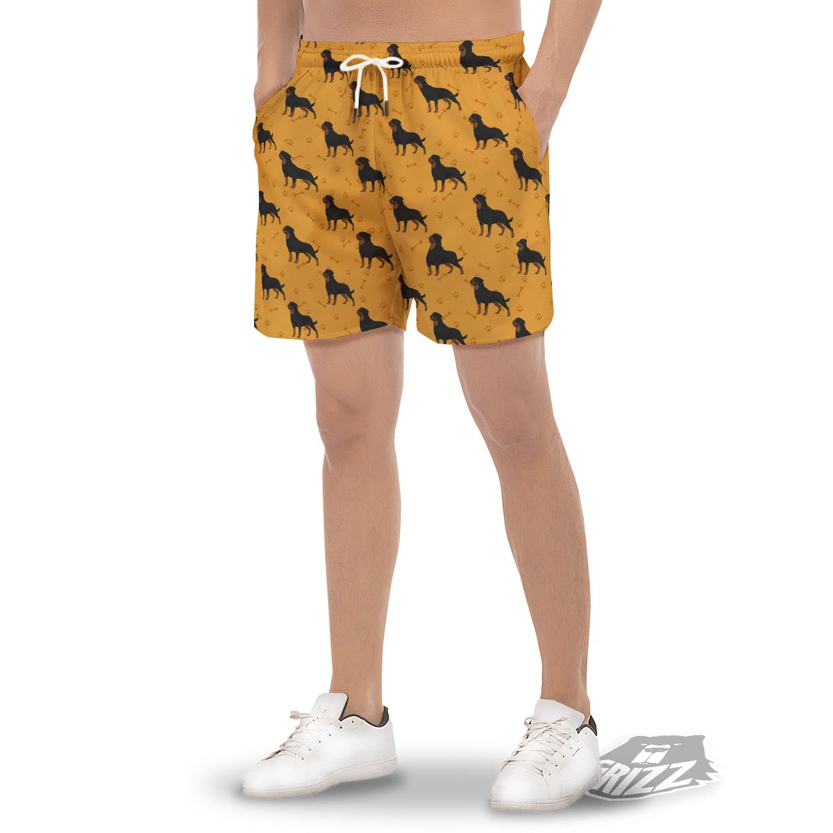 Dog Rottweiler Print Pattern Men's Gym Shorts-grizzshop