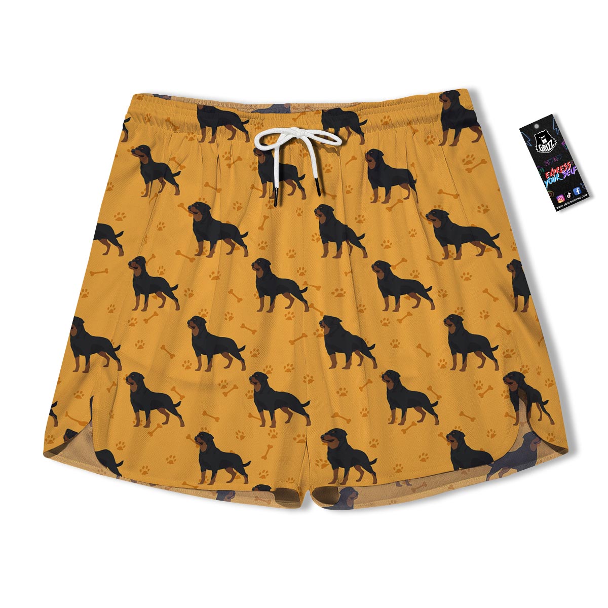 Dog Rottweiler Print Pattern Men's Running Shorts-grizzshop