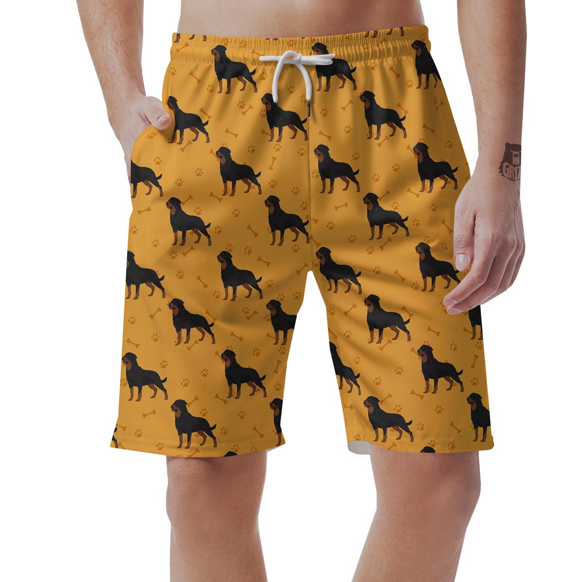 Dog Rottweiler Print Pattern Men's Shorts-grizzshop
