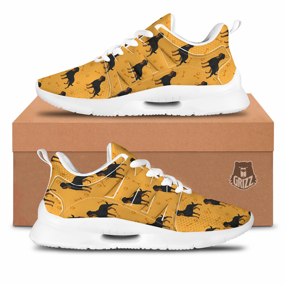 Dog Rottweiler Print Pattern Tennis Shoes-grizzshop