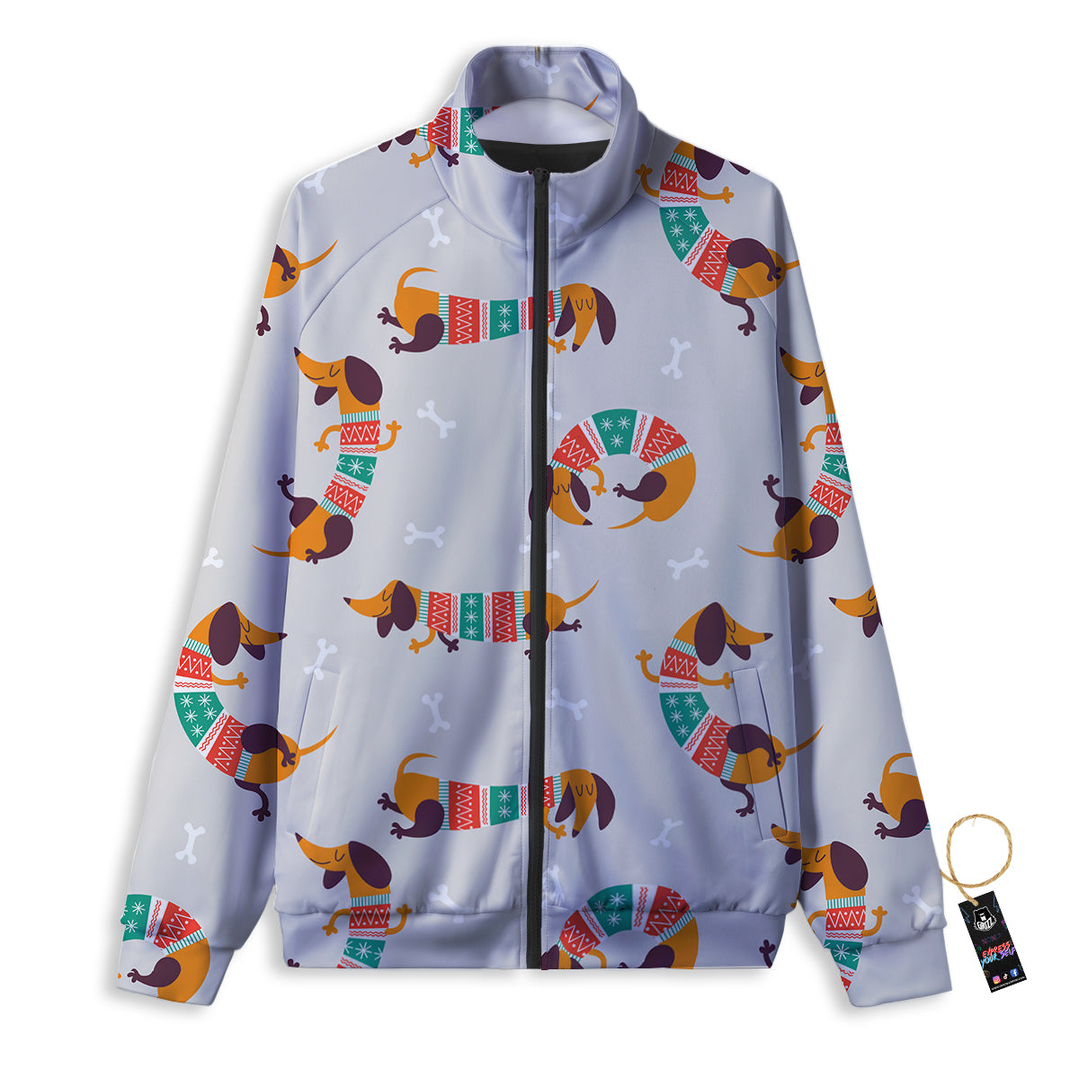 Dog Rottweiler Print Pattern Track Jacket-grizzshop