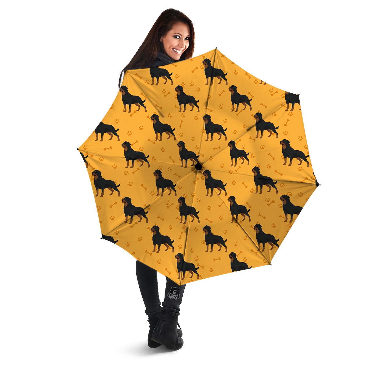 Dog Rottweiler Print Pattern Umbrella-grizzshop