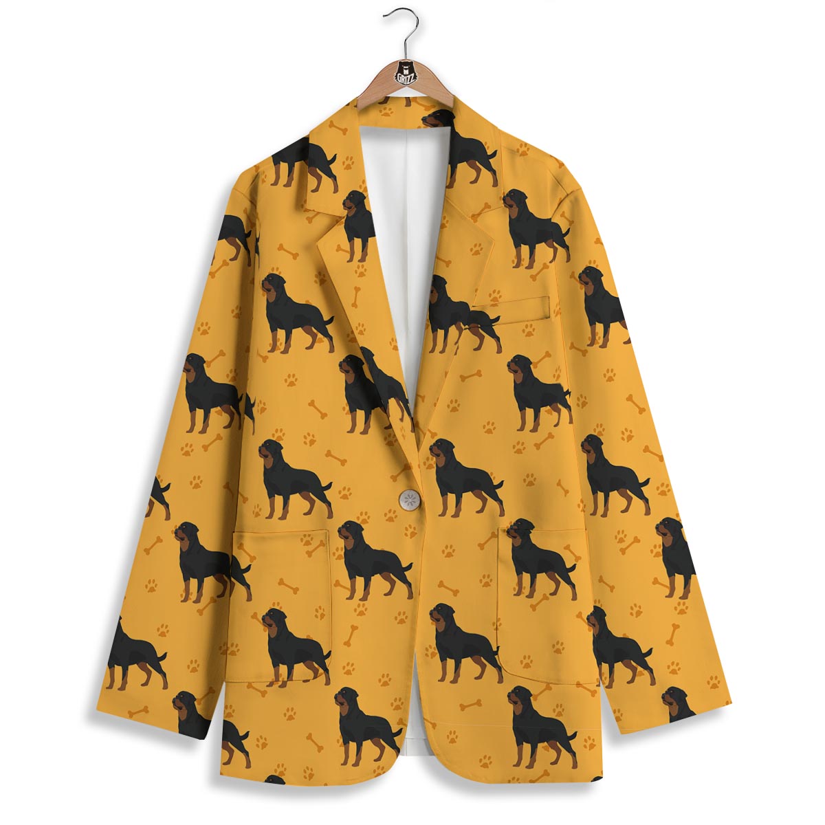 Dog Rottweiler Print Pattern Women's Blazer-grizzshop