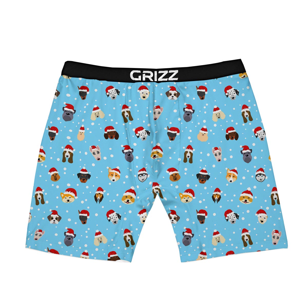 Dog Santa Print Pattern Boxer Briefs-grizzshop