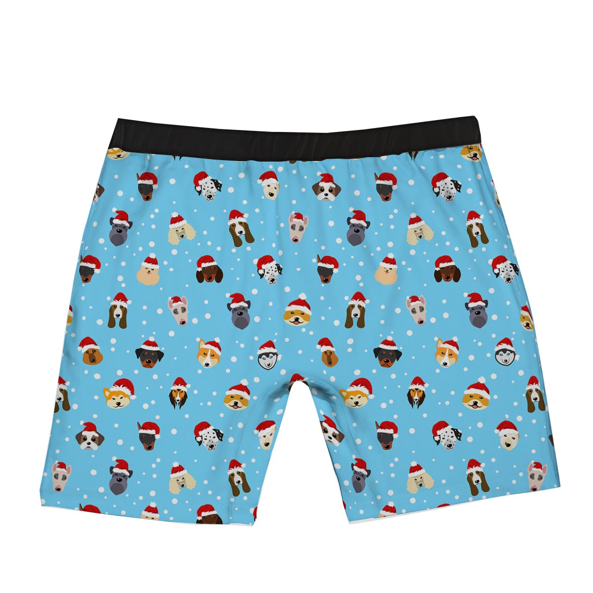 Dog Santa Print Pattern Boxer Briefs-grizzshop