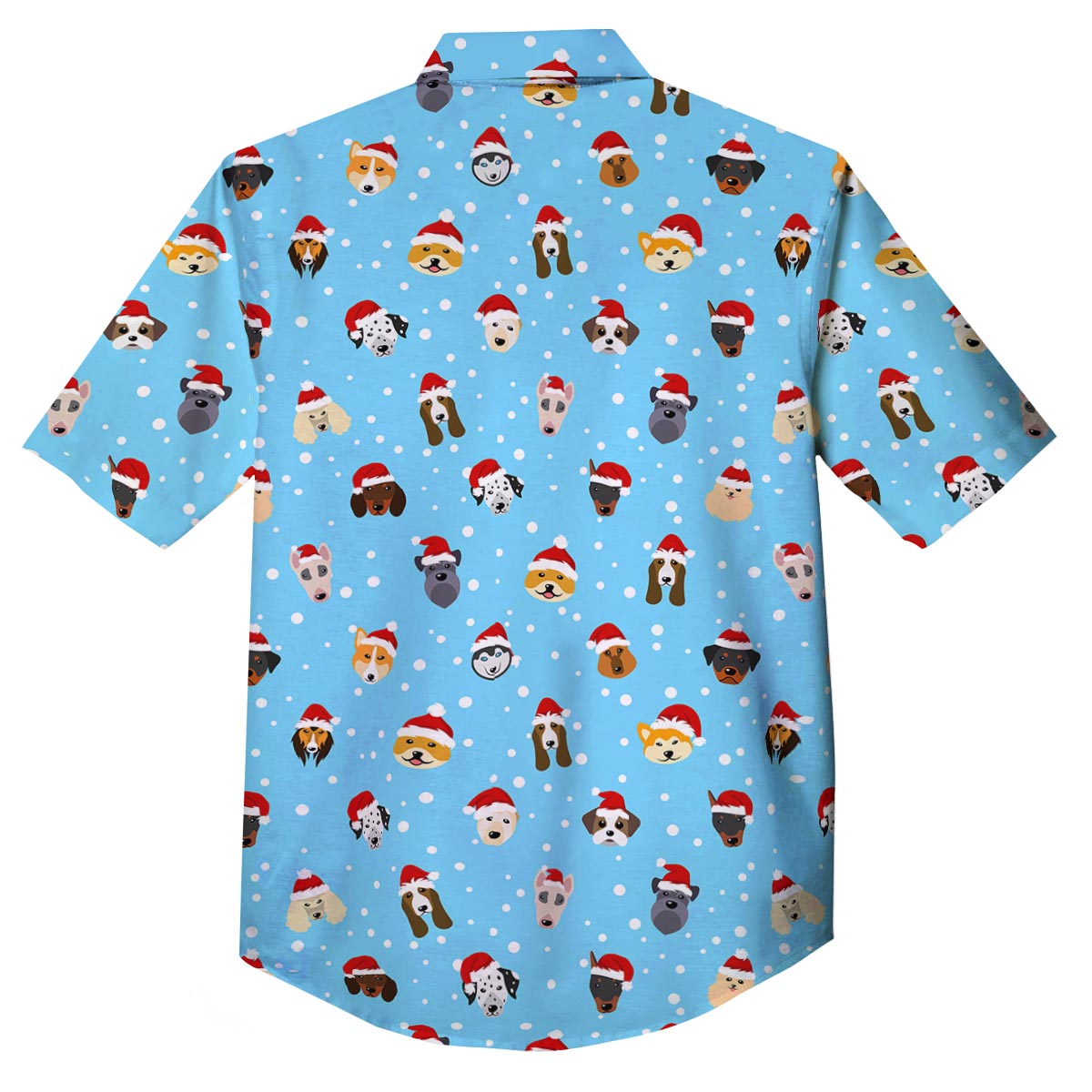 Dog Santa Print Pattern Button Up Shirt-grizzshop